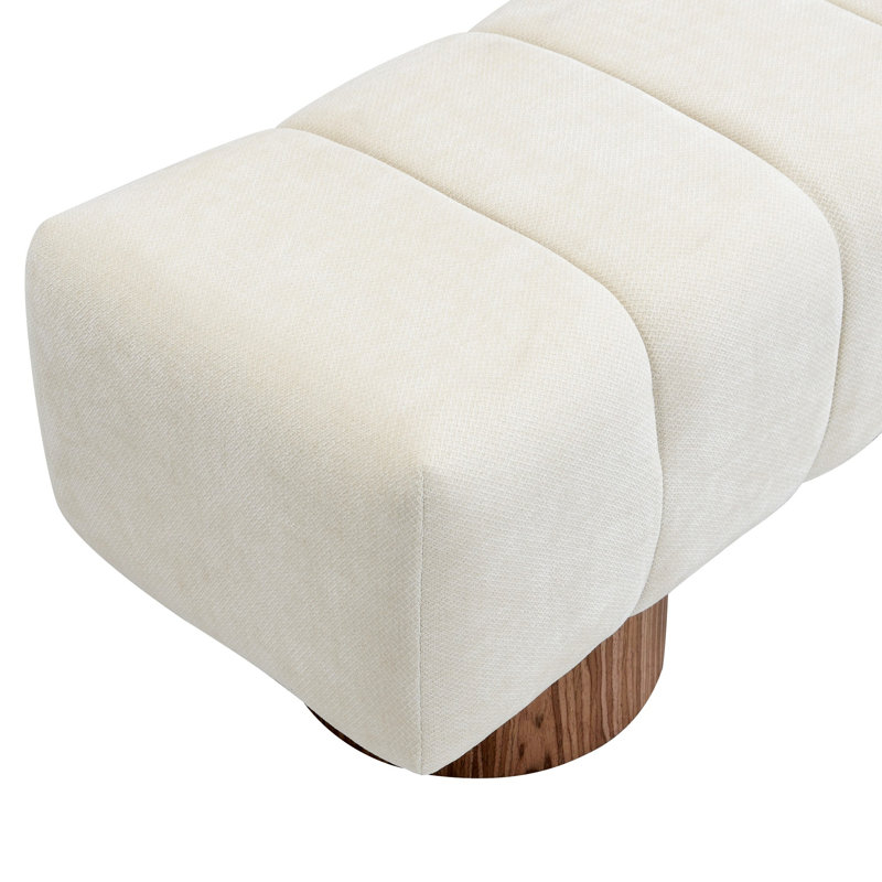 Banc de salle à manger rembourré, banc de bout de lit, banc d'entrée pour le salon, Beige