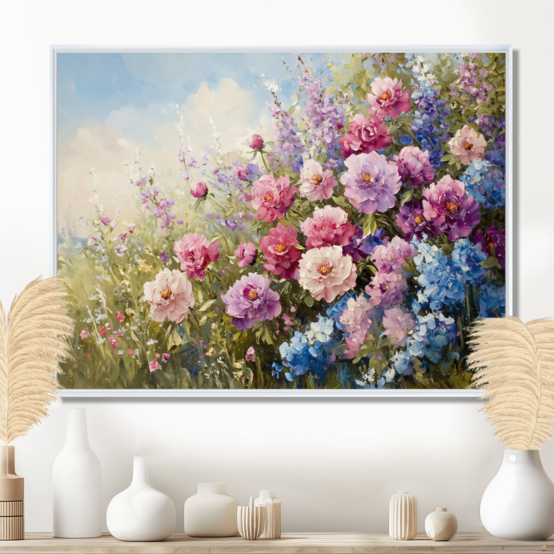 Jacobie - Floral Oversized Canvas Prints, H 16 po x l 32 po, Picture Framed, Blanc