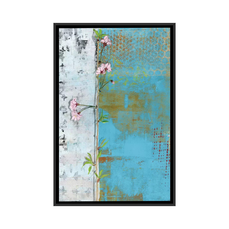 «Willow Bloom II», impression sur toile, H 26 po x l 18 po x P 1,5 po, Toile encadrée noire, Pas de tapis