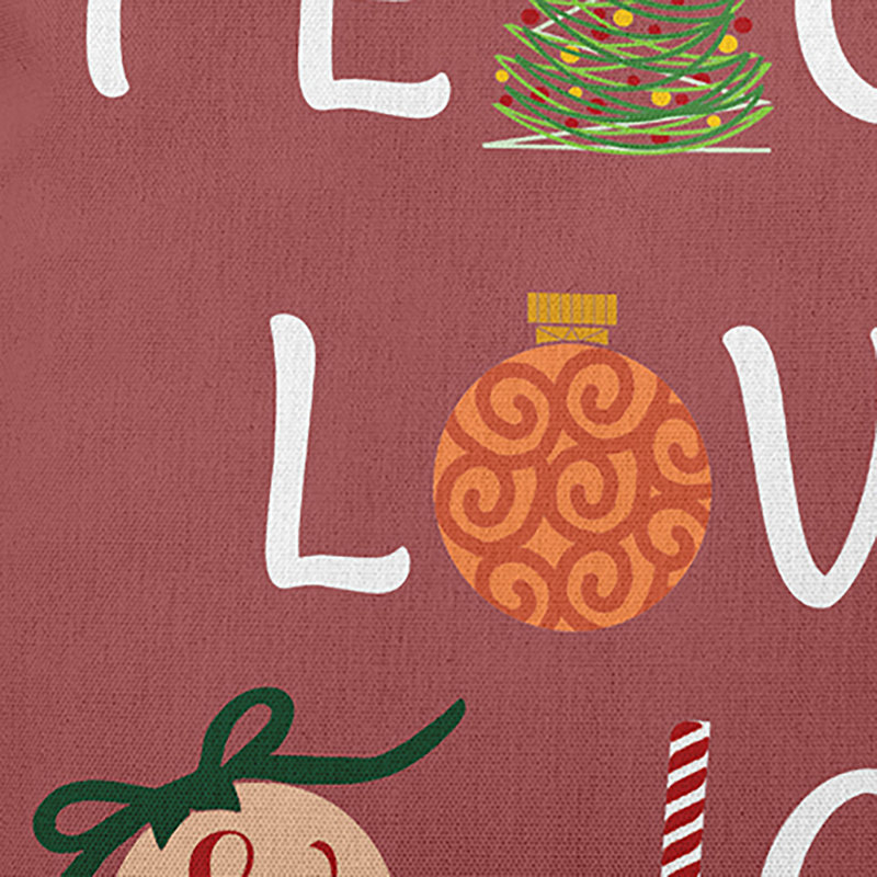 Coussin décoratif Peace Love Joy, Rouge