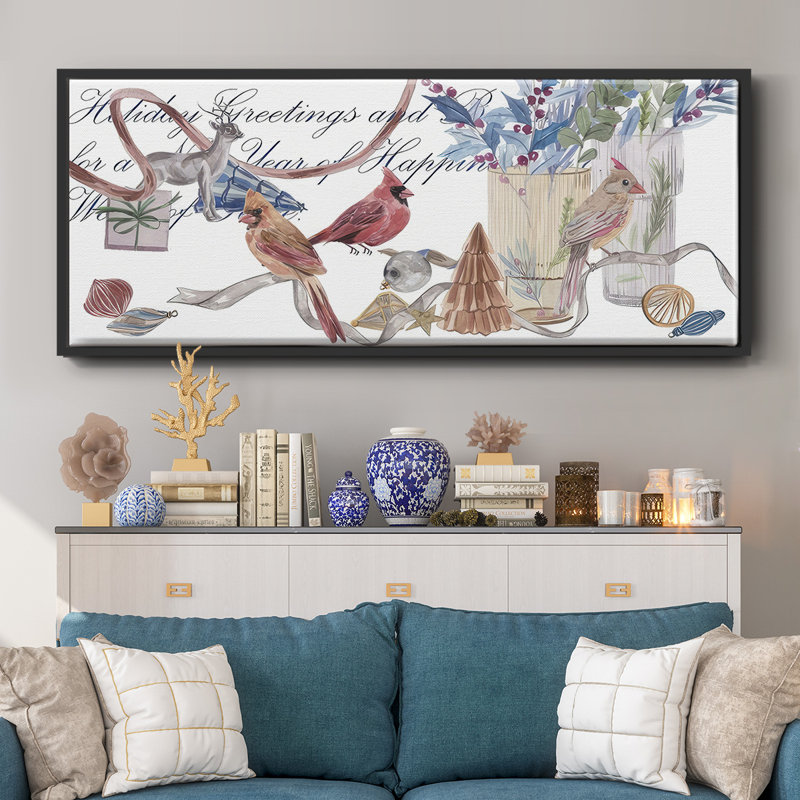 Oiseaux de neige II - toile encadrée, H 12 po x l 30 po