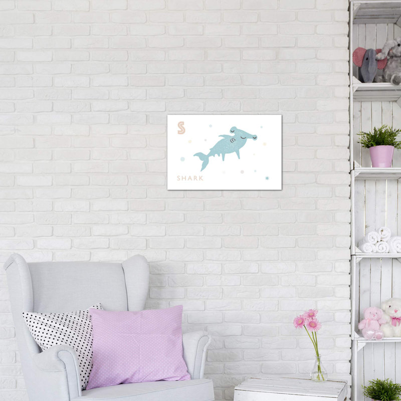Requin - imprimé, Pas de tapis, H 18 po x l 26 po x P 1,5 po, Toile tendue