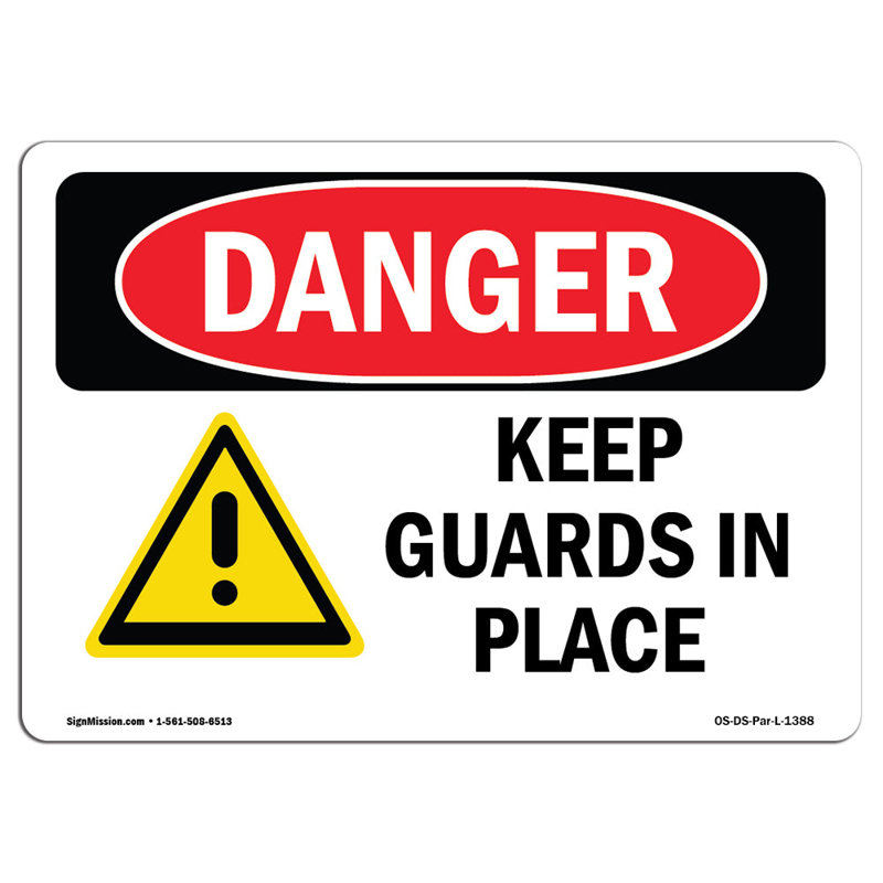 OSHA Danger Sign, 18" H x 24" W x 0.1" D