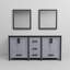 Meuble-lavabo double l 72 po x P 22 po avec plateau blanc et miroirs 30 po Ziva-46754839-128094240