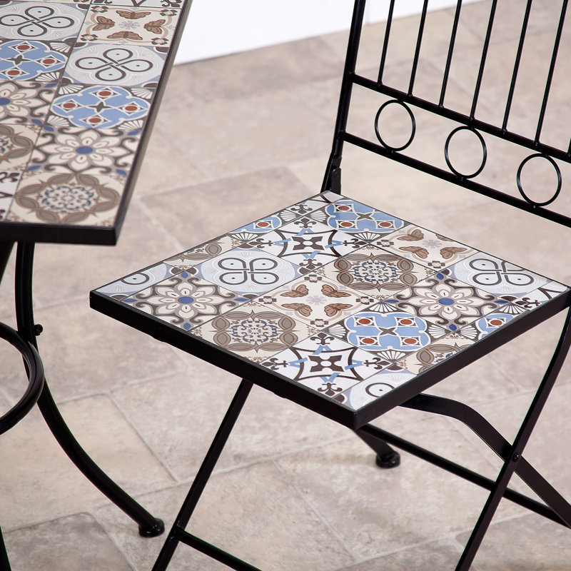 Mosaic Bistro Set 2 - Person Patio Dining Set with Square Table