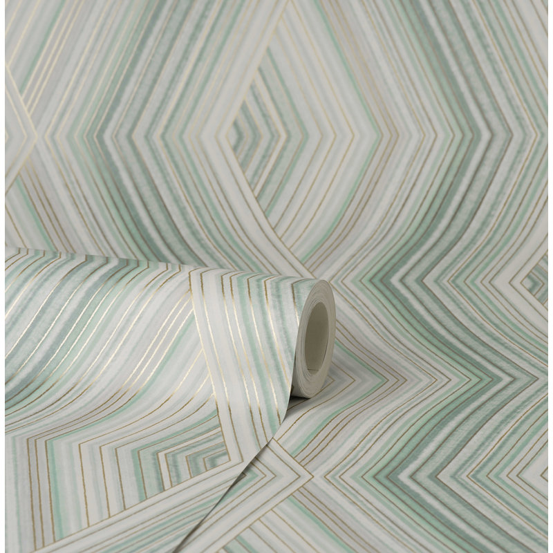 Rouleau de papier peint L 33 po x L 20,5 po Verlyn aura, Vert