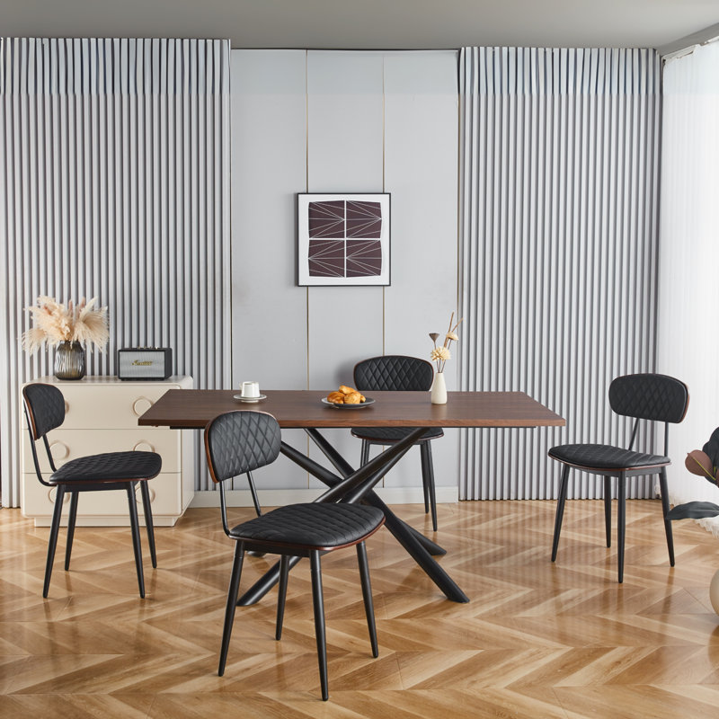 Modern PU Leather Side Chair Dining Chairs (Set of 2)