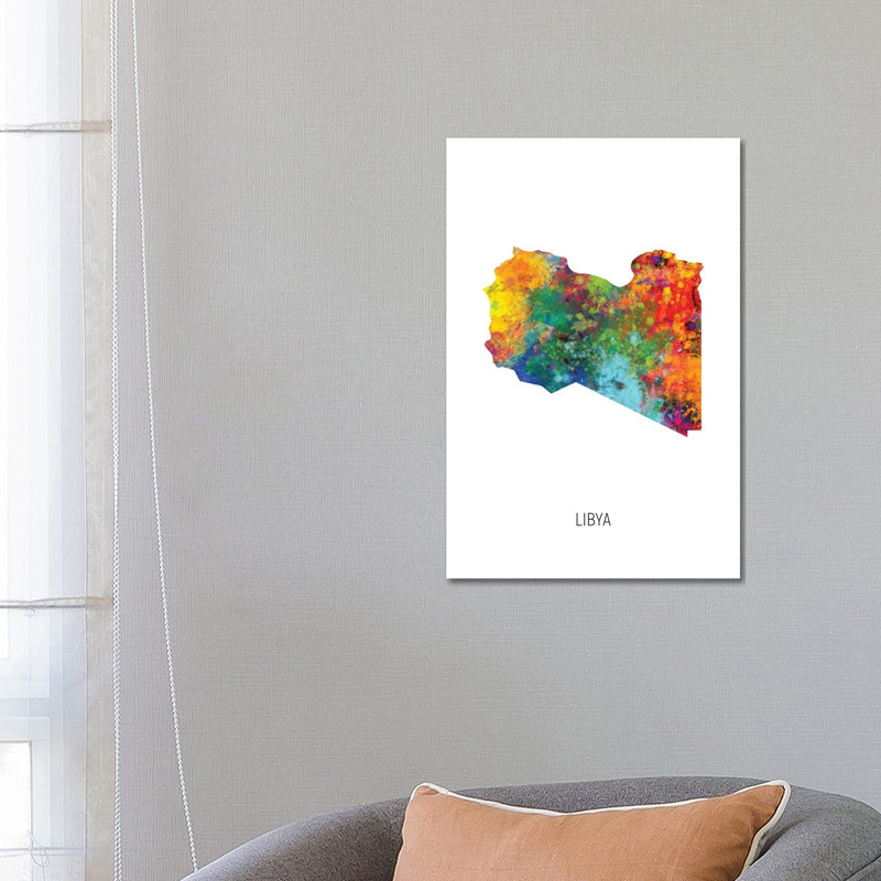 Libya Map by Michael Tompsett - Wrapped Canvas Gallery-Wrapped Canvas Giclée, 66.04 cm H x 45.72 cm W x 1.91 cm D