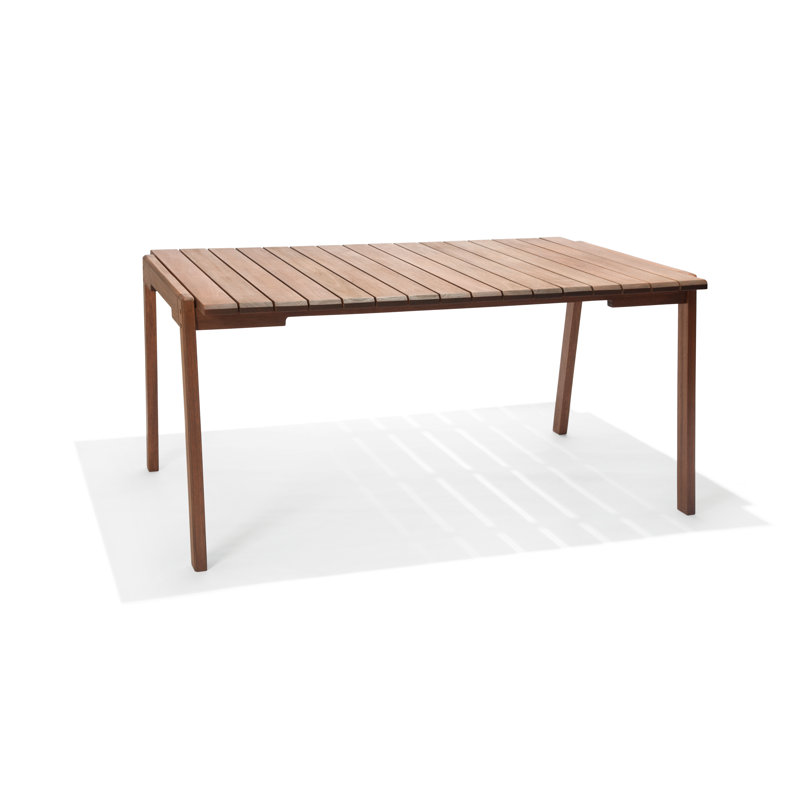 Marvine Rectangular Eucalyptus Outdoor Dining Table , 63'' in. W 40'' in. D