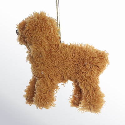 Furry Poodle Hanging Figurine Ornament