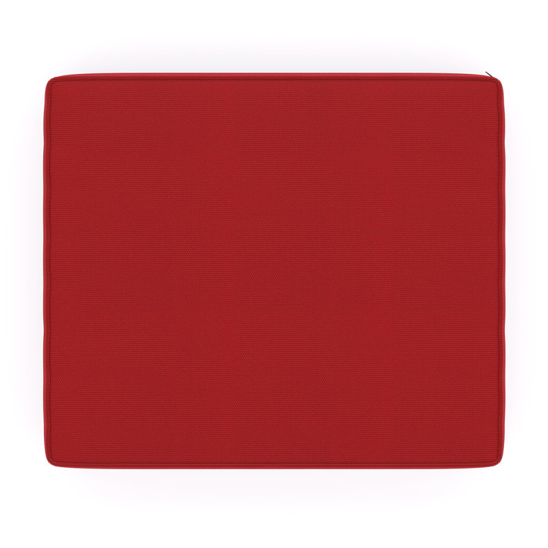 Sunbrella® Outdoor Ottoman Cushion, Canvas Jockey Red Sunbrella® Canvas, 3.5" H x 23.5" W x 20.5" D
