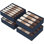Sock Organiser Organisateur de tiroir - Solution de rangement de placard pliable pour chaussettes, sous-vêtements, cravates, ceintures et accessoires, ensemble de 2
