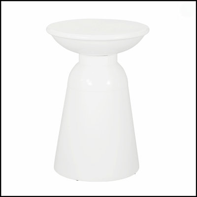 Table de bout d'extérieur en métal élégante et durable avec une conception circulaire et une fabrication en fer thermolaqué pour une utilisation durable