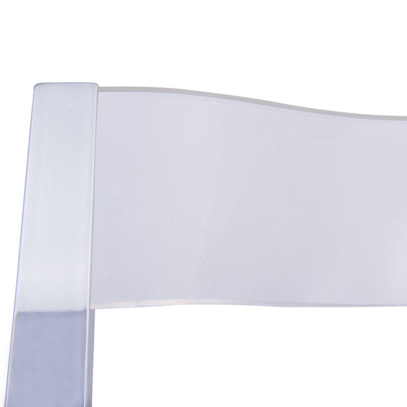 Transparent Acrylic Folding Chair with Stainless Steel Frame and Footrest – Stackable Open-Back Side Chair