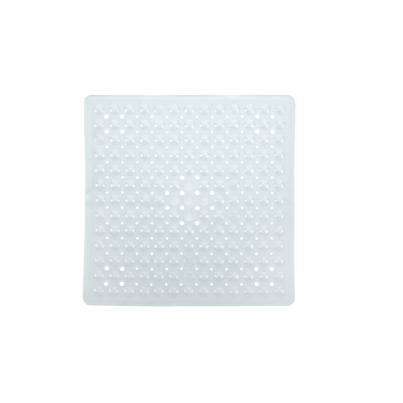 Tapis de douche antidérapant carré en plastique / vinyle Aesop, Transparent