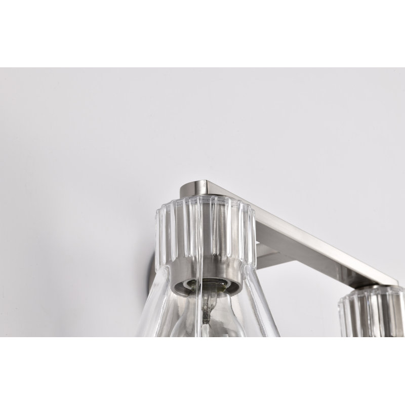 Spruill - Vanity - Clear Glass, 16" Width, 2 Lights, Brushed Nickel