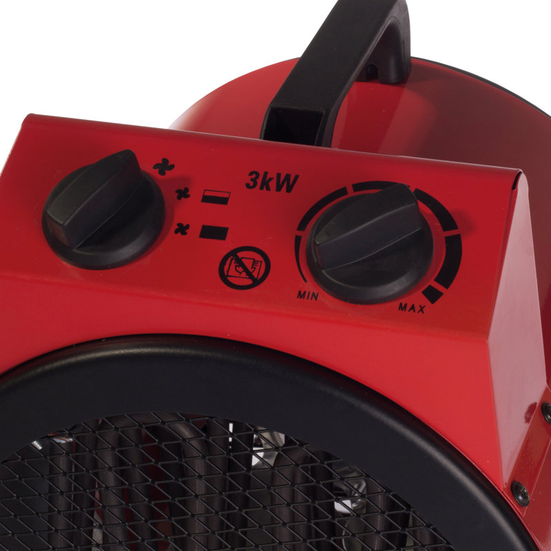 Igenix 3000W Industrial Fan Heater Red