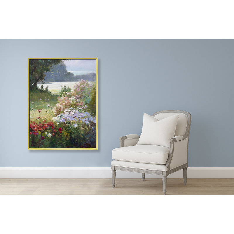 «Garden By The Inlet», H 42 po x l 32 po, Doré