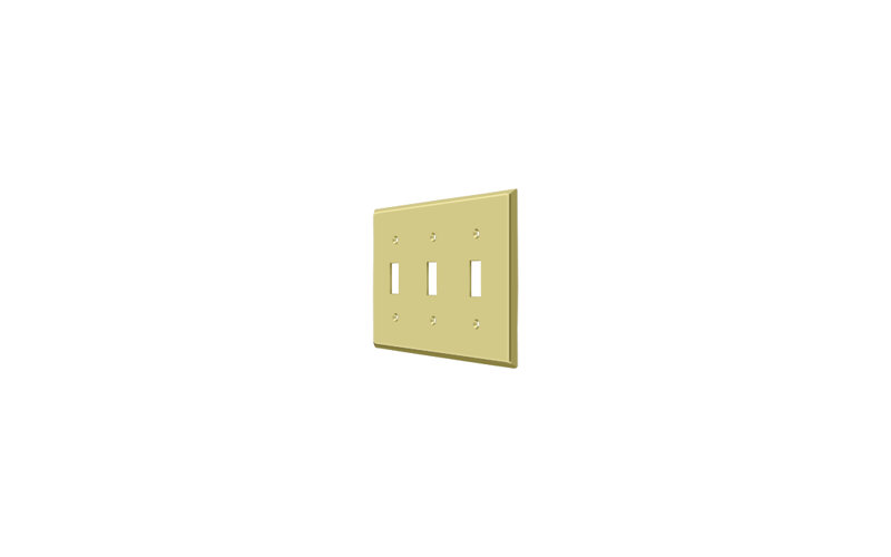 Deltana SWP4763U3 Switch Plate; Triple Standard; Bright Brass Finish, Brass