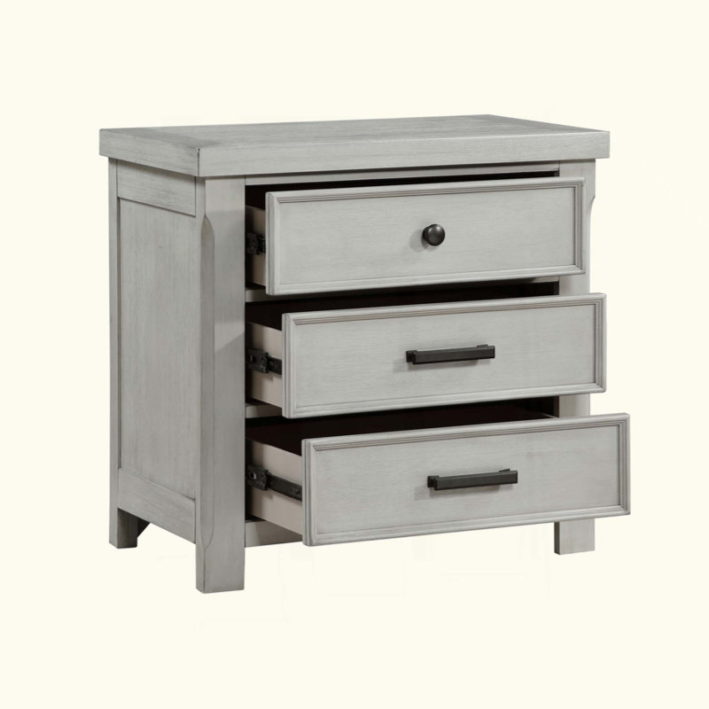 Table de chevet 1 pièce avec 3 tiroirs de rangement pour meubles de chambre à coucher en bois de style campagnard