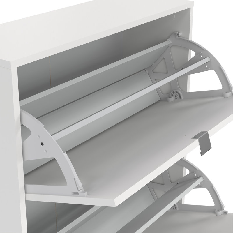 Domini 10 Pair Shoe Storage Cabinet, White