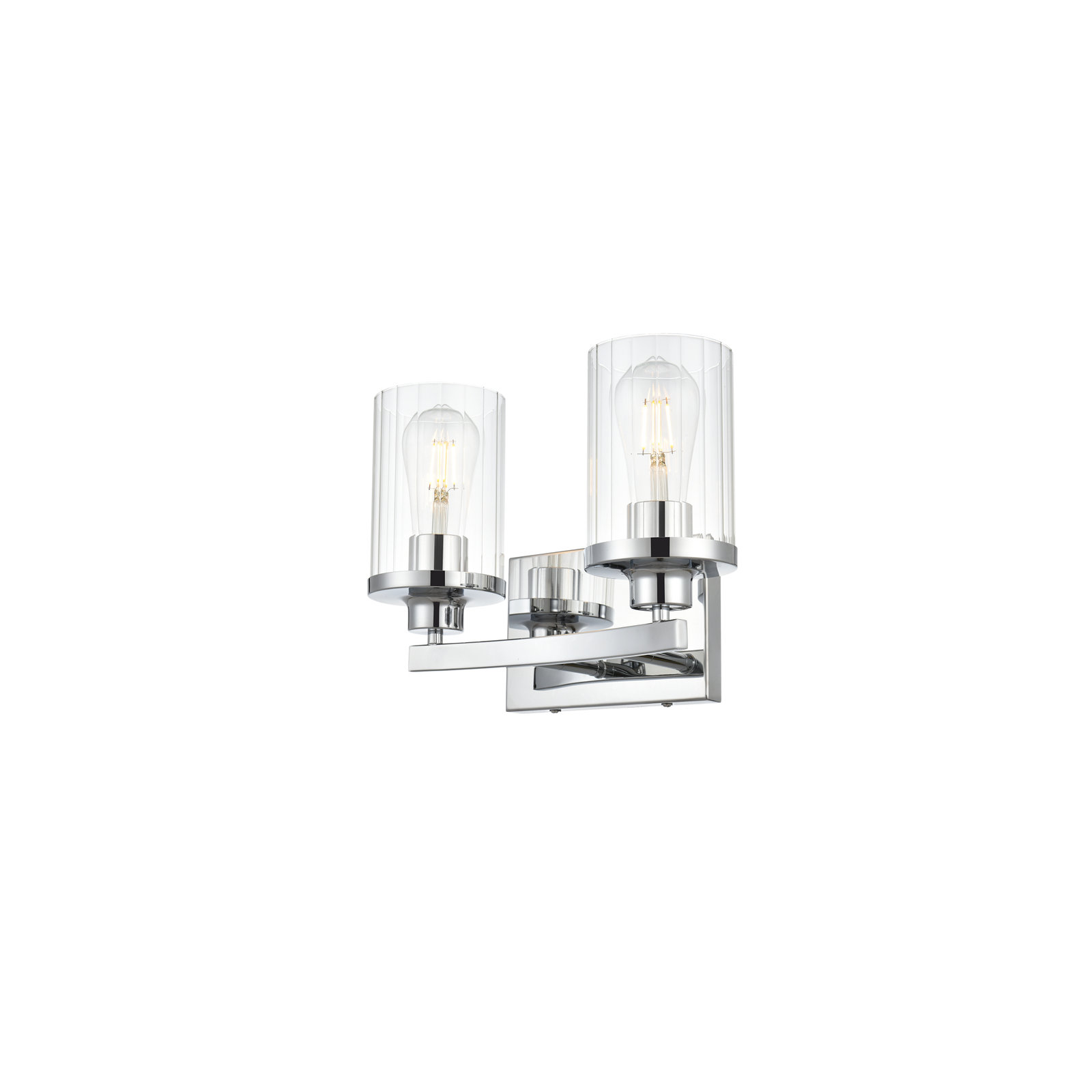 Dariela Dimmable Vanity Light, Chrome, 10" H x 12" W x 12" D, 2 Lights