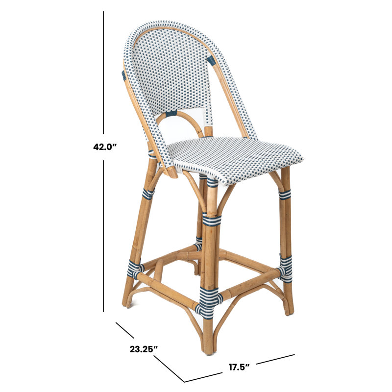 Tabouret de comptoir Classic Classic, Blanc / bleu marine