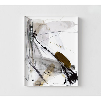 Abstrait noir et gris, reproduction d'art de bureau de réception moderne, art de secrétaire