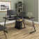 L-Shaped Glass Top Computer Desk