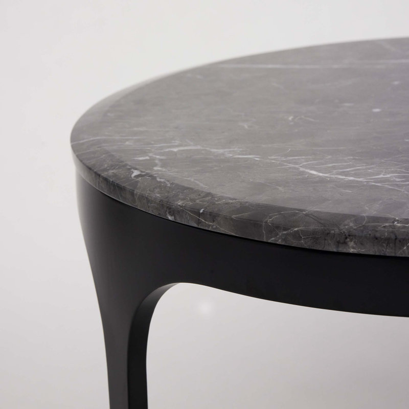 Camilla Marble End Table, Matte Black, Terra Brown, 22" H x 20" W x 20" D