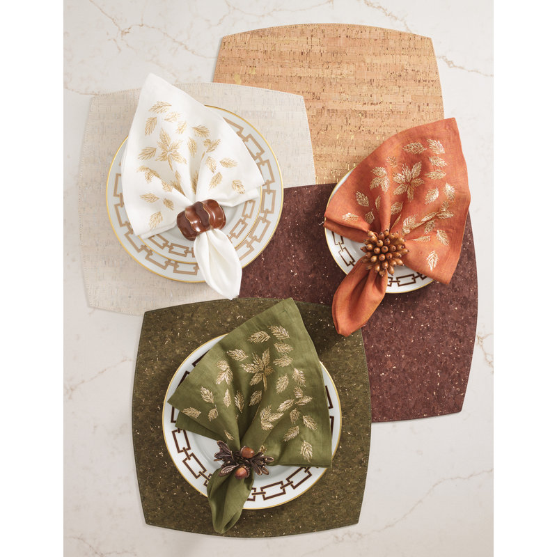 Gilded Breeze Napkin, White/Gold