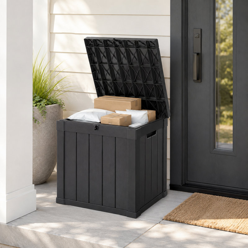 Boîte de rangement en résine imperméable et verrouillable, Noir