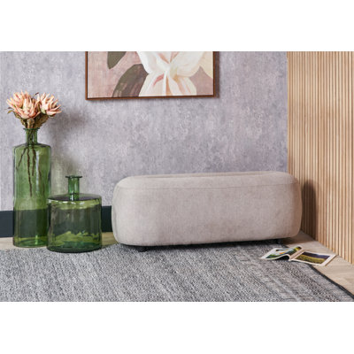 123 cm W Chenille Oval Ottoman