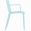 Summer - Fauteuil empilable moderne en plastique 4 pièces pour l'intérieur et l'extérieur - Dossier ergonomique à lattes, matériau PP toutes saisons, bleu ciel clair - patio, balcon, café