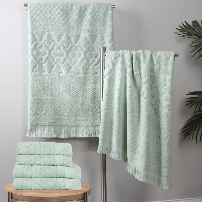 Serviette de bain Rolla, Ensemble de serviettes 6 pièces, Sauge
