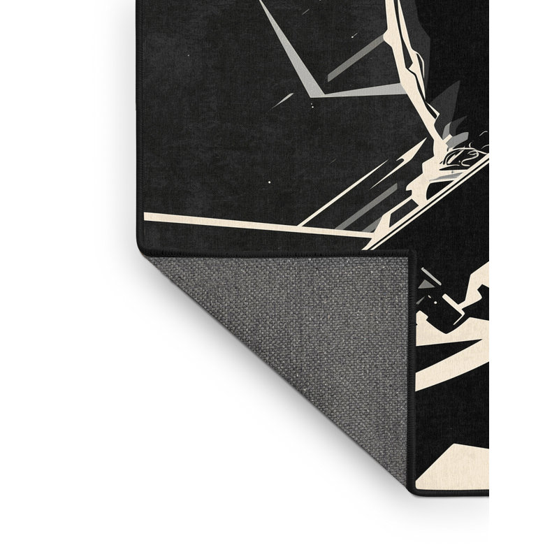 Tapis gris moelleux et moelleux à motif géométrique Erbe Street, 2 x 3