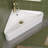 22 Inch Small Corner Bathroom Sink - White Triangle Porcelain Ceramic Wall Mount Vessel Sink, Above Counter Design With Single Faucet Hole & Overflow