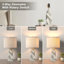 Ensemble de lampe de table de table de chevet 24,5 "en résine à intensité variable gris pour chambre à coucher avec forme de tambour en lin et protection USB-1892647011