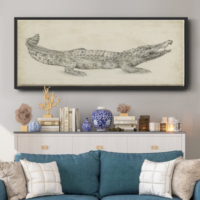 Croquis de crocodile - toile encadrée