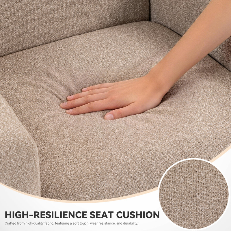 Chaise d'appoint rembourrée avec repose-pieds avec rangement, Brun