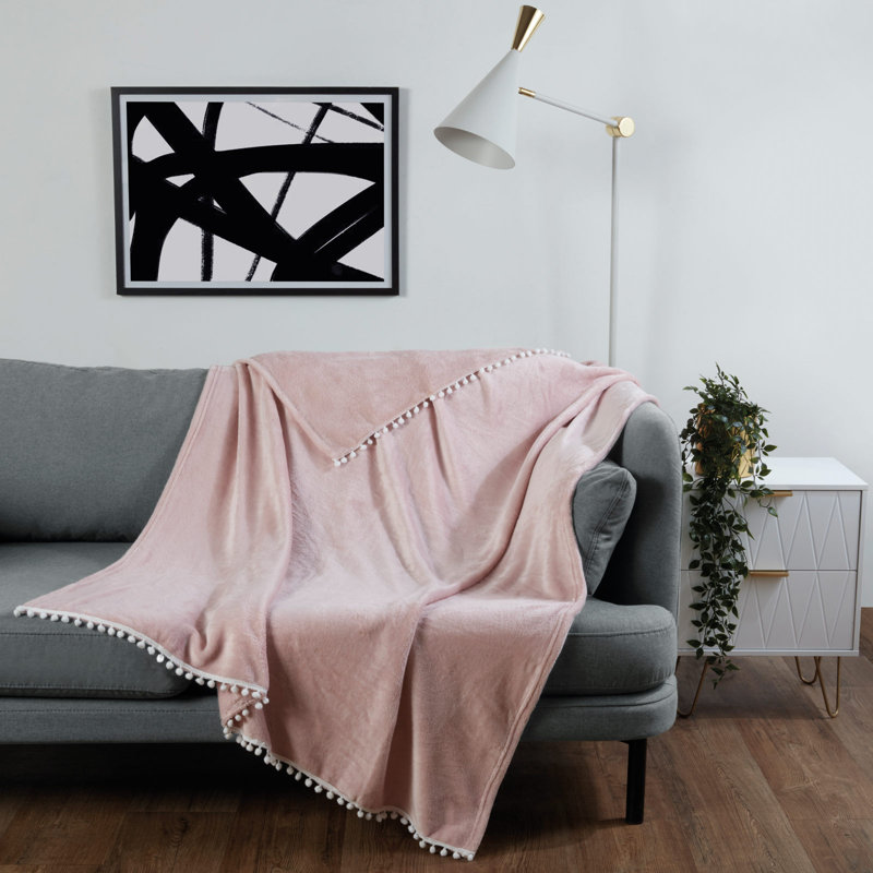 Kulkarni Throw Blanket, Blush Pink, W200 x L240cm
