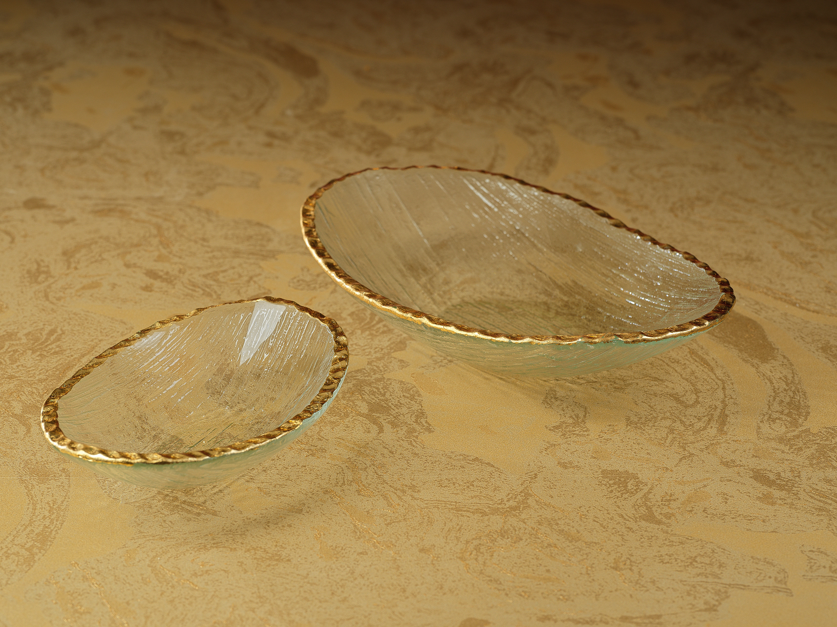 Mercer41 Hughe Glass Serving Bowl (Set of 3) - 2.5" H x 11.5" W x 7.5" D