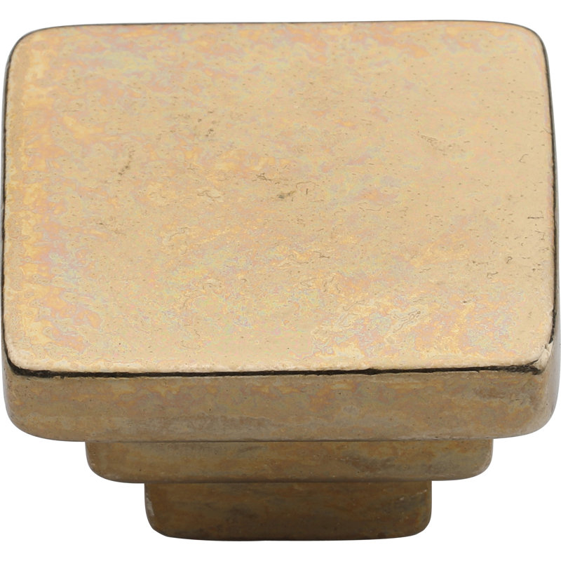 Square Step Cabinet Knob, 1.5, Natural Bronze