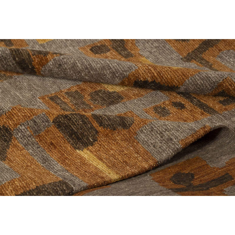 Handmade Wool Abstract Area Rug, Rectangle 6' x 9'