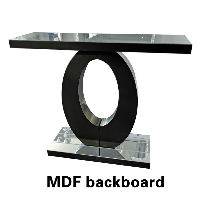 Grande console à miroir en forme d'olive avec miroir