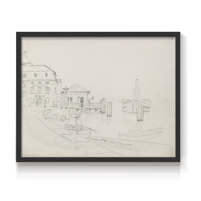 Croquis rétro - XXVI - reproduction encadrée, H 16 po x l 20 po, Noir