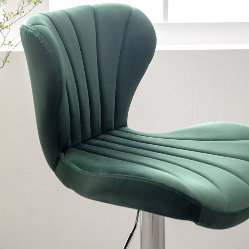 Ensemble de 2 tabourets de bar rotatifs réglables Ellston, Vert, Vert