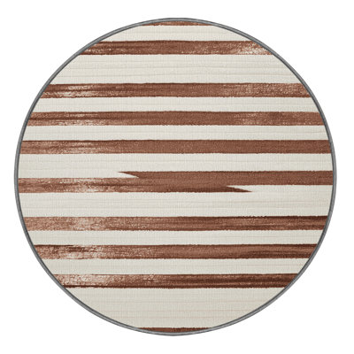 Machine Washable Horizontal Stripes Gray Area Rug