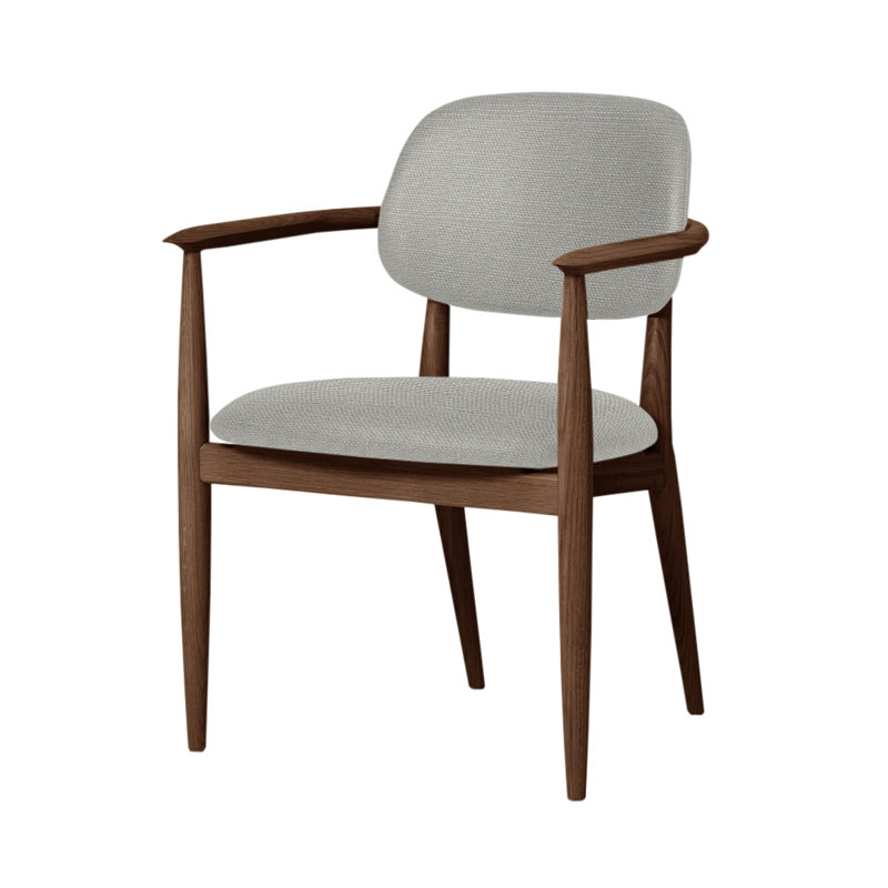 Chaise Slow de Space Copenhagen, Noyer naturel, L493 Nickel Sanfor 3475