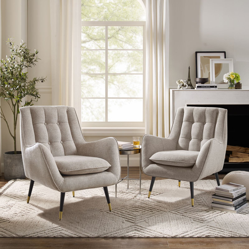 Iwan Upholstered Armchair, Beige
